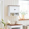 LuxenHome White Manufactured Wood Farmhouse 2-Door Bathroom Wall Cabinet - 2 of 4