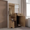 TiramisuBest 38" 3 - In - 1 Entryway Hall Tree - Storage Bench, Four - Hook Coat Rack & Shoe Storage, Stunning Cream White Finish - 3 of 4