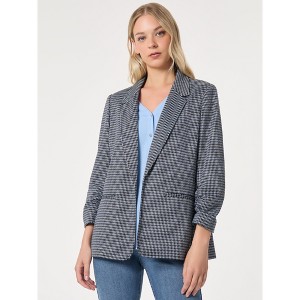 Jones New York Notch Collar Open Front Houndstooth Jacket - L - 1 of 3