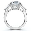 Pompeii3 Certified 4 1/3Ct Oval & Baguette Diamond Engagement Ring 14k Gold/Pt Lab Created - 2 of 4