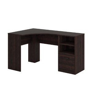 Engineered Wood L-Shaped Corner Computer Desk with File Drawer and Open Shelves - 1 of 4