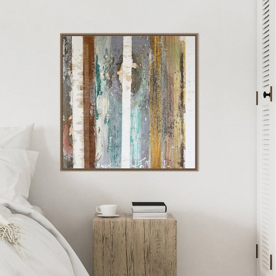 Textured Grain IV Abstract Canvas Art with Bronze Frame