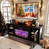 70" Farmhouse TV Stand with 36" Electric Fireplace, LED Lights & Storage for TVs Up to 80", Remote-Controlled - 4 of 4
