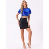 INSPIRE CHIC Women's Sequin Glitter Short Sleeve Cropped Round Neck Tassel Cocktail Party Sparkly Top - 4 of 4