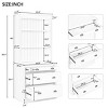 White 83.4" Vertical Bookcase with LED Light and Drawers, 3-Piece Modern Bookshelf Suite with Corner Shelves for Living Room-3irtyhousy - 4 of 4