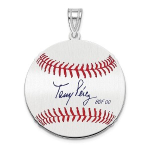 Black Bow Jewelry Sterling Silver Tony Perez Signature MD Enamel Baseball Pendant - 1 of 4