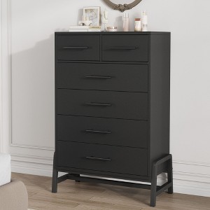 Garvee 4+2 Dresser for Bedroom, Freestanding 46.6" Tall Drawer Dresser with Storage, Wooden Closet Storage Chest for Living Room, Bedroom - 1 of 4