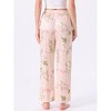 INSPIRE CHIC Women's Lounge Pants Floral Dot Pattern Wide Leg Pants Elastic Waist with Pocket Sleep Nightwear Pajama - 4 of 4
