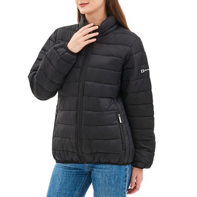 Alpine Swiss Amy Women Puffer Jacket Insulated Water Resistant Lightweight Down Alternative Packable Coat Zip Pockets BLK LRG — фото 6