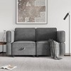 ODK Convertible Sectional Sofa, Loveseat Sofa Couch with Reversible Chaise, Sectional Couch for Living Room, Dark Grey - 3 of 4