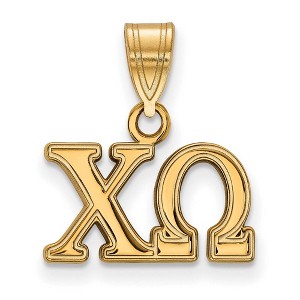 Black Bow Jewelry 14k Yellow Gold Plated Sterling Silver Chi Omega Greek Life Medium Pendant - 1 of 3