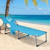 Gymax 1PCS/2PCS Outdoor Beach Lounge Chair Folding Chaise Lounge 5-Level Backrest Blue & Green/Blue/Turquoise/Gray/Black/Beige/Pink/Hot Pink - 3 of 4