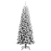 vidaXL 70.9" Artificial Christmas Tree with Flocked Snow, PVC/PE & Steel Construction - 2 of 4
