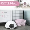LOVMOR Hooded Large Kitty Litter Pan with Lid, Scoop, Leaking Sand Pedal and Top Handle - 3 of 4