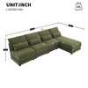 120" Oversized Reversible L-Shaped Armless Sectional Sofa with Chaise, Wide 30" Seats, Loop Yarn Fabric - 2 of 4