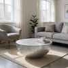 HomeRoots 39" Silver Aluminum Aviator Round Drum Coffee Table - 2 of 4
