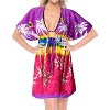 HAPPY BAY Women's Beachwear Summer Swim Beach Dress Cover Ups for Swimwear Women Loose Swing Swimsuit Coverups for Women Tops XL-XXL Purple Tree - 4 of 4