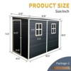 8x4 FT Resin Outdoor Storage Shed with Floor, Garden Organizer Tool House with Lockable Door, Utility Tool Storage Shed for Backyard Garden Patio Lawn - 4 of 4