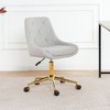 Okak Modern Teddy Fleece Upholstered Adjustable Office Chair Living Room Furniture,Small Swivel Task Chair for Office,Study,Studio - 2 of 4