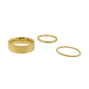 Adornia Tarnish Resistant 14k Gold Plated Stacking Band Set - 1 of 4