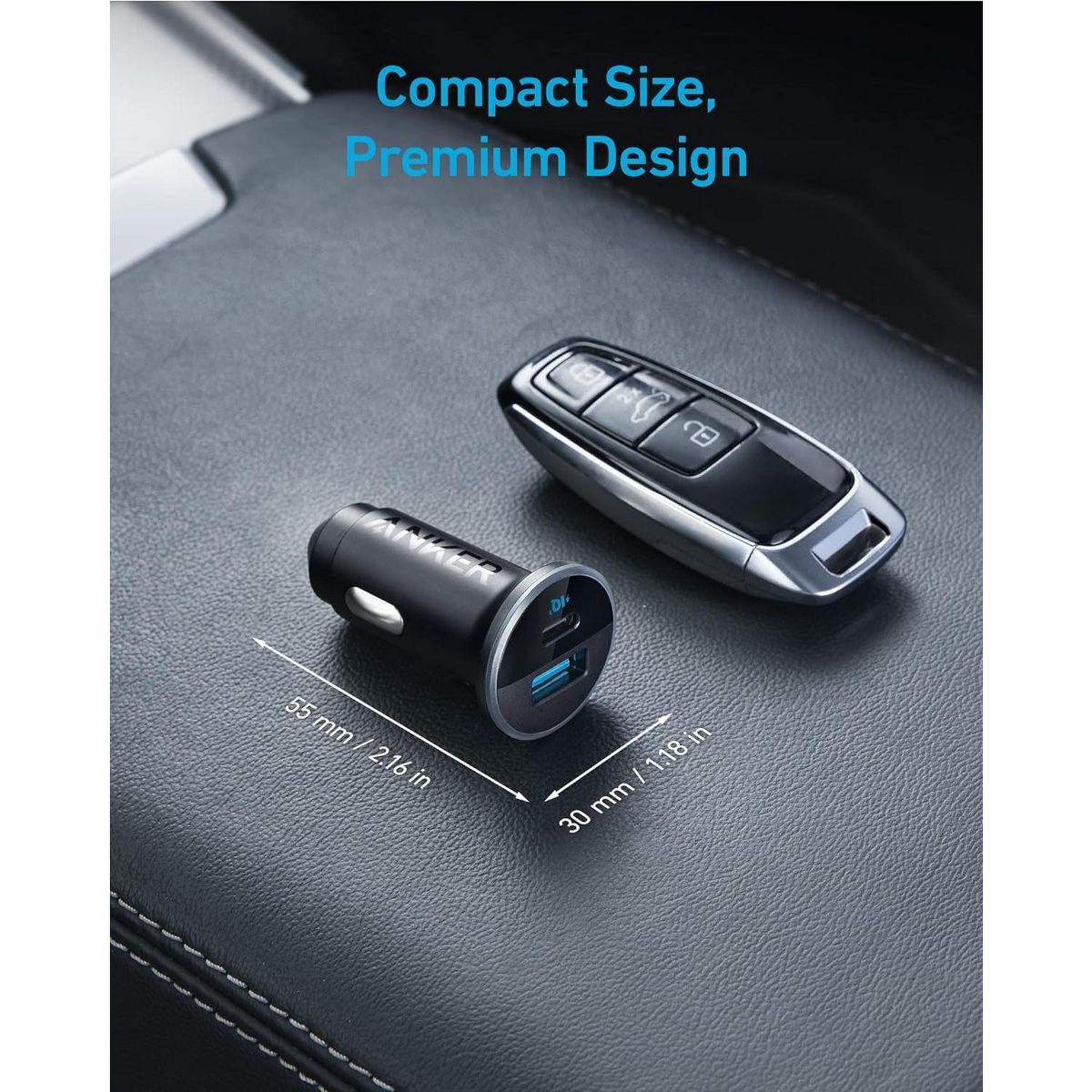Refurbished Anker 323 52.5W USB C Car Charger, 30W PowerIQ 3.0 Fast Charging, Car Adapter, for iPhone 17/16/15/14/13/12, Galaxy S25/S24, Pixel, More - thumbnail 6
