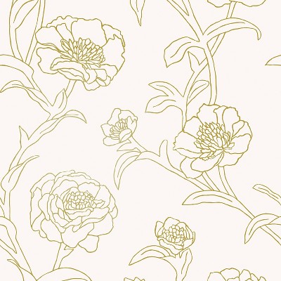 Tempaper Peonies Peel and Stick Wallpaper