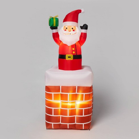 8 FT Christmas shops Inflatable Santa Claus Climbing Chimney, Blow up Lighted Chimney