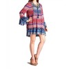 Women's Tassel Tie Bell Sleeve Mini Dress - Velzera - 3 of 4