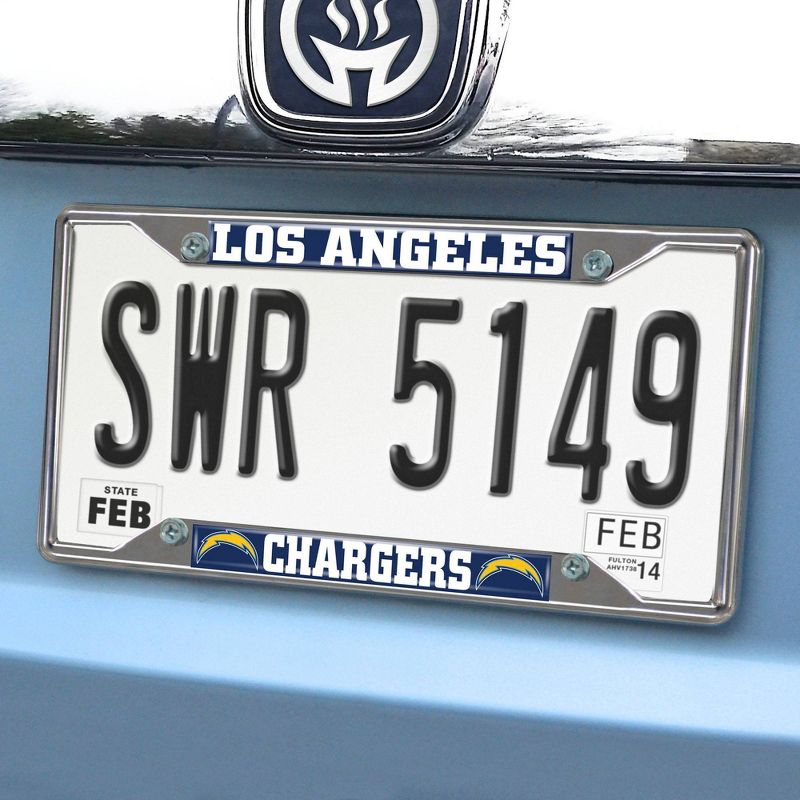 NFL Los Angeles Chargers Stainless Steel License Plate Frame, 2 of 4