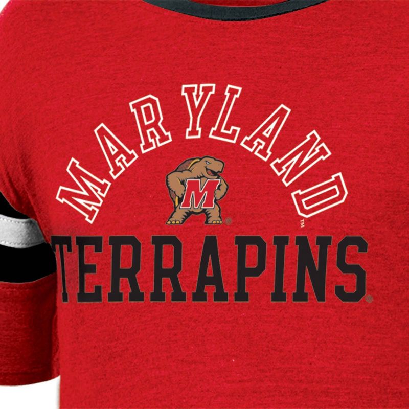 NCAA Maryland Terrapins Girls&#39; Short Sleeve Striped Shirt, 3 of 4