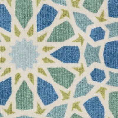 Porcelain Blue Rectangular Synthetic Indoor/Outdoor Area Rug