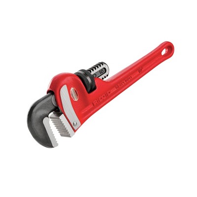 Ridgid 10 Cast-Iron 1-1/2 in. Jaw Capacity 10 in. Long Straight Pipe Wrench