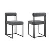 Armen Living Set of 2 Anastasia Iron and Anchor Fabric Dining Chairs Matte Black/Gray - 2 of 4