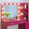 Vanity Desk with Mirror and Lights, Dressing Table with 2 Open Shelves, 2 Drawers, 1 Makeup Stool 10pcs Lighting Bulbs for Dressing Room - 2 of 4