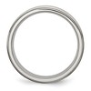 Black Bow Jewelry 6mm Stainless Steel Brushed Center Ridged Edge Comfort Fit Band - 2 of 4