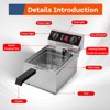 10.6QT/10L Electric Deep Fryer w/Basket & Lid, Stainless Steel Countertop Fryers, 3000W - 3 of 4