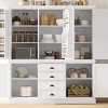 Kitchen Pantry Cabinet with Drawers and Adjustable Shelves, Wooden Storage Cupboard with Doors for Dining Room or Kitchen-The Pop Home - 2 of 4