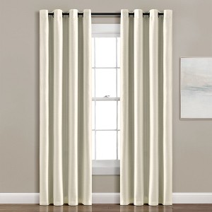 Home Boutique Insulated Grommet 100% Blackout Faux Silk Window Curtain Panel Ivory Single 52x95 - 1 of 1