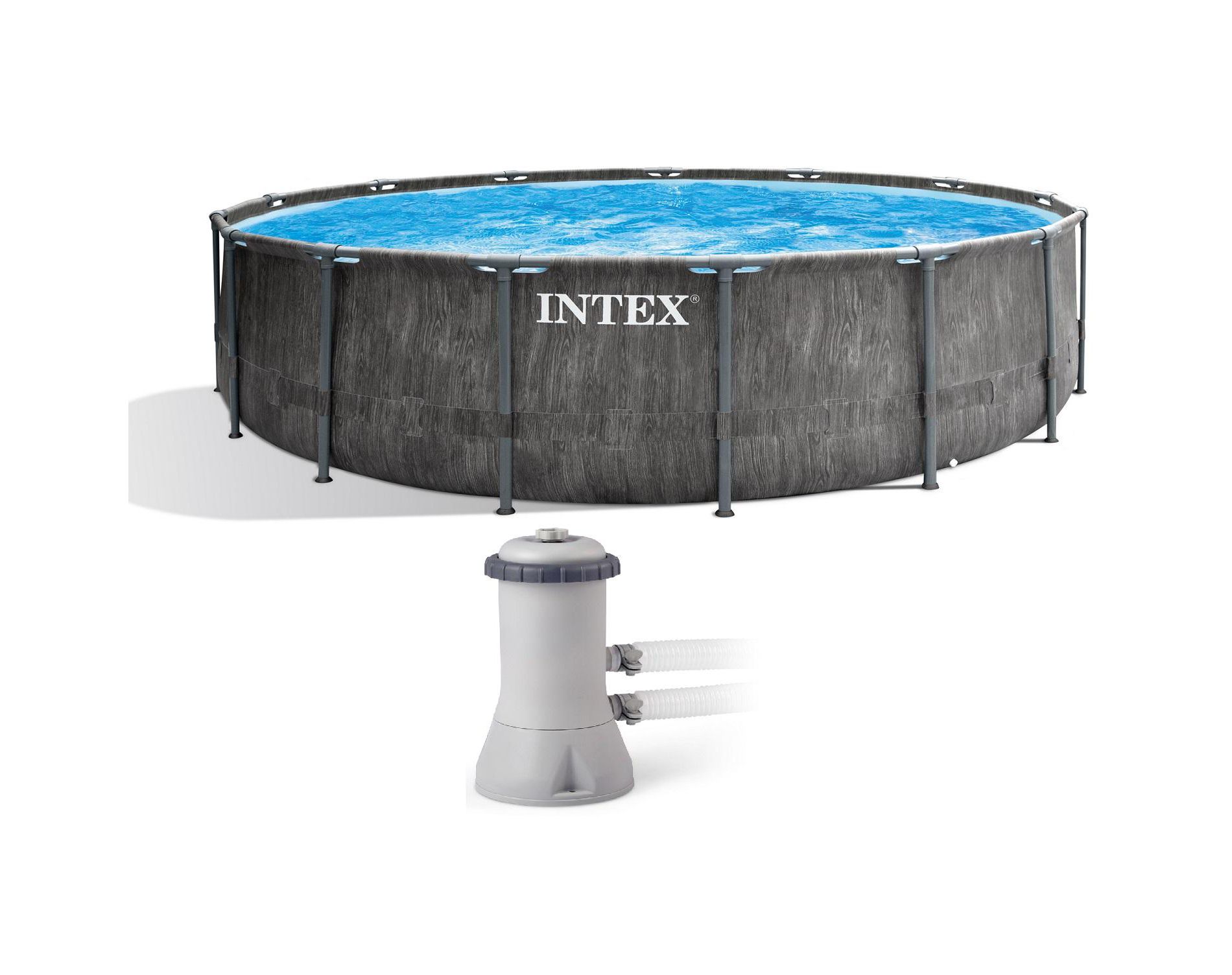 Intex 15FT X 48IN GREYWOOD PRISM FRAME PREMIUM POOL SET