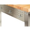 Seville Classics Stainless Steel Work Center Island Table Kitchen Cart with Wood Top - 2 of 4