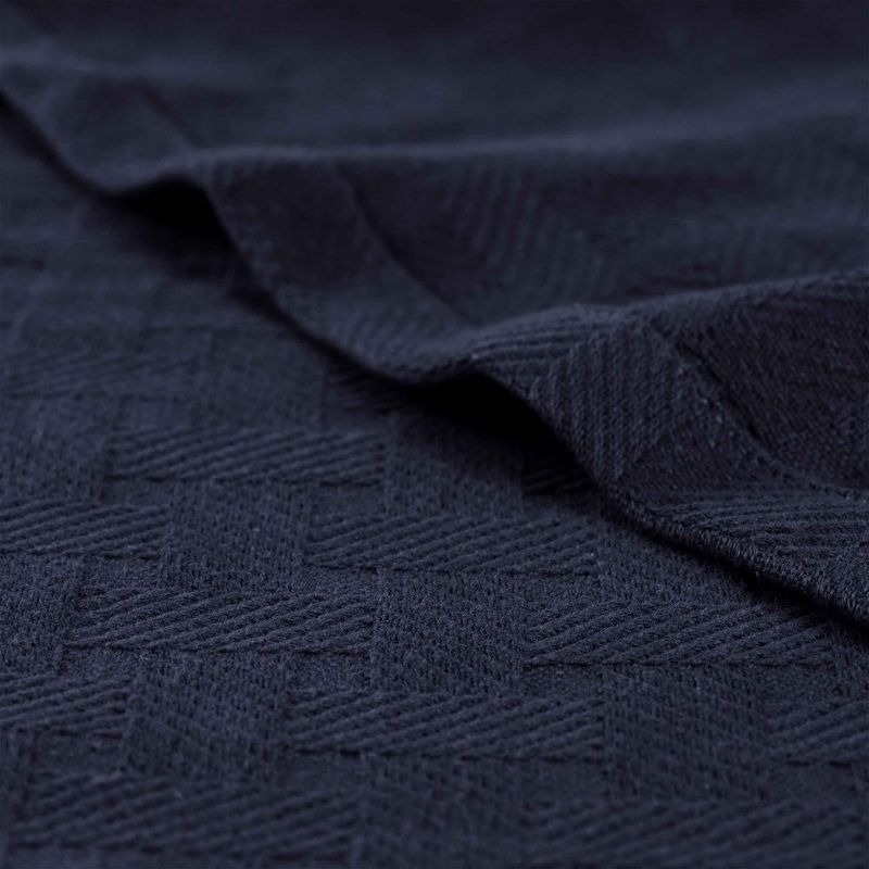 Basketweave Cotton Blanket by Blue Nile Mills, 3 of 11