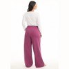 June + Vie by Roaman's Women's Plus Size French Terry Wide-Leg Pant - 3 of 4