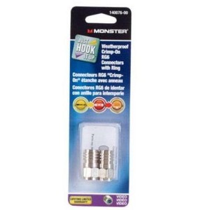 Monster 140076-00 Weatherproof Crimp On RG6 Connectors, F Type - 1 of 1