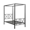Queen Size Metal Canopy Bed with Headboard for Bedroom - 3 of 4