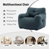 QingMoon Bean Bag Chairs, Teddy Fabric Lazy Sofa, Single Leisure Couch with Ergonomic Backrest and Arms for Living Room,Bedroom - 4 of 4