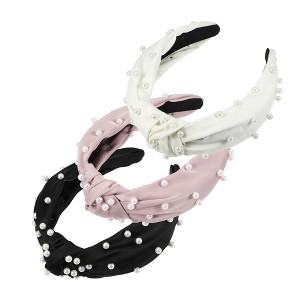 Unique Bargains Women's Faux Pearl Decor Knotted Headband - 1 of 4