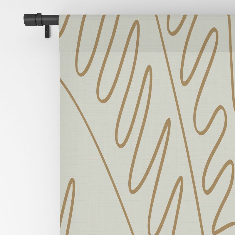 Evamatise Golden Tropical Palm Leaves 50" x 84" Single Panel Room Darkening Window Curtain - Society6, 4 of 5