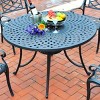 Sedona 46" Outdoor Round Dining Table - Black - Crosley - 2 of 4