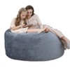 COZONY 3 Foot Memory Foam Bean Bag Chair - Soft Dutch Velvet Fabric, Round Sofa with Filling Included for Adults - 2 of 4