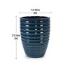 Syemin Planters Ceramic Flowerpot, Modern Versatile Pots with Drainage Holes for Patio, Garden, Windowsill, Green, 16.54"*16.54"*21.26" - 3 of 4